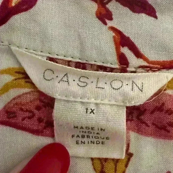 Caslon Casual Blouse w/ tie neckline Size 1X - Picture 7 of 7